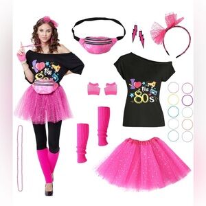 80s Costume Set with Pink Accessories